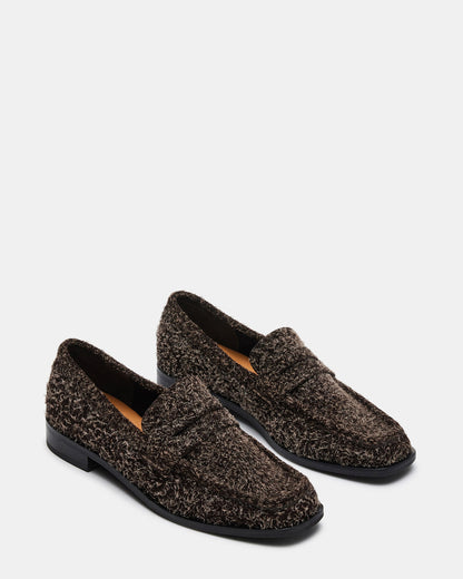 Steve Madden PARLOUR Brown Suede Square Toe Loafer | Women's Loafers