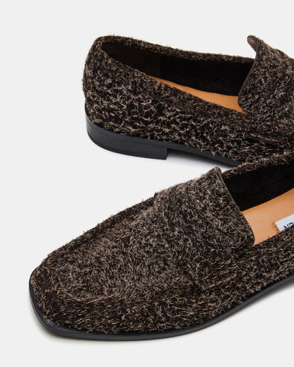 Steve Madden PARLOUR Brown Suede Square Toe Loafer | Women's Loafers