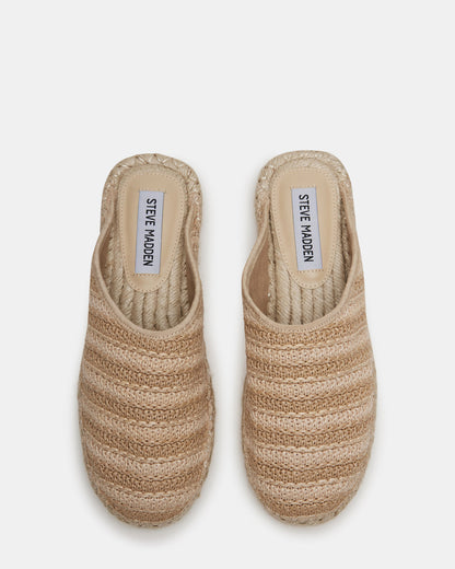 Steve Madden GILLIGAN Raffia Espadrille Mule Flat | Women's Flats