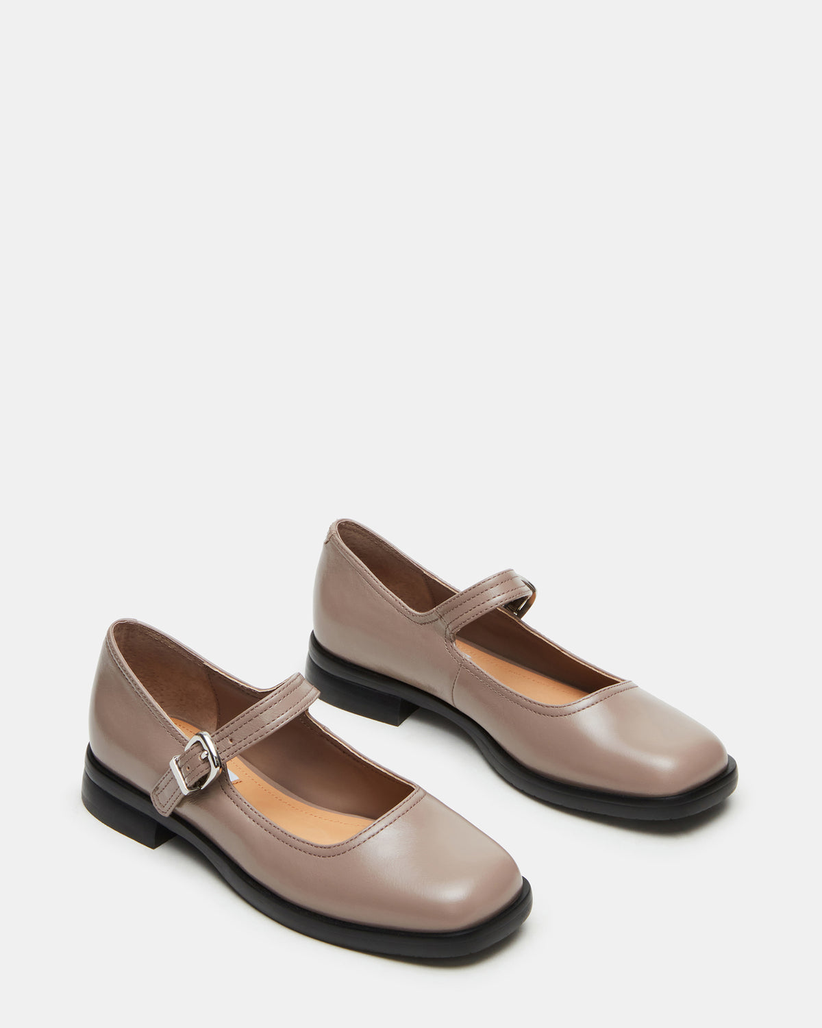 Steve Madden DELANCY Taupe Leather Women's Mary Jane Flats