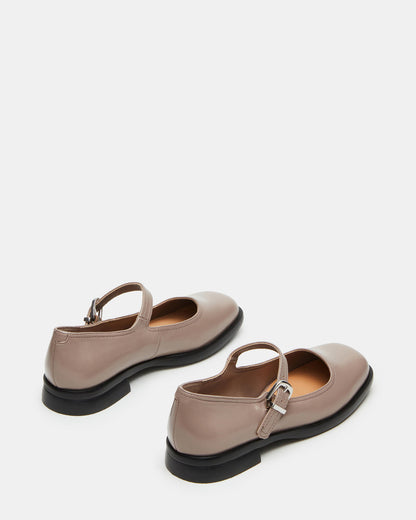 Steve Madden DELANCY Taupe Leather Women's Mary Jane Flats