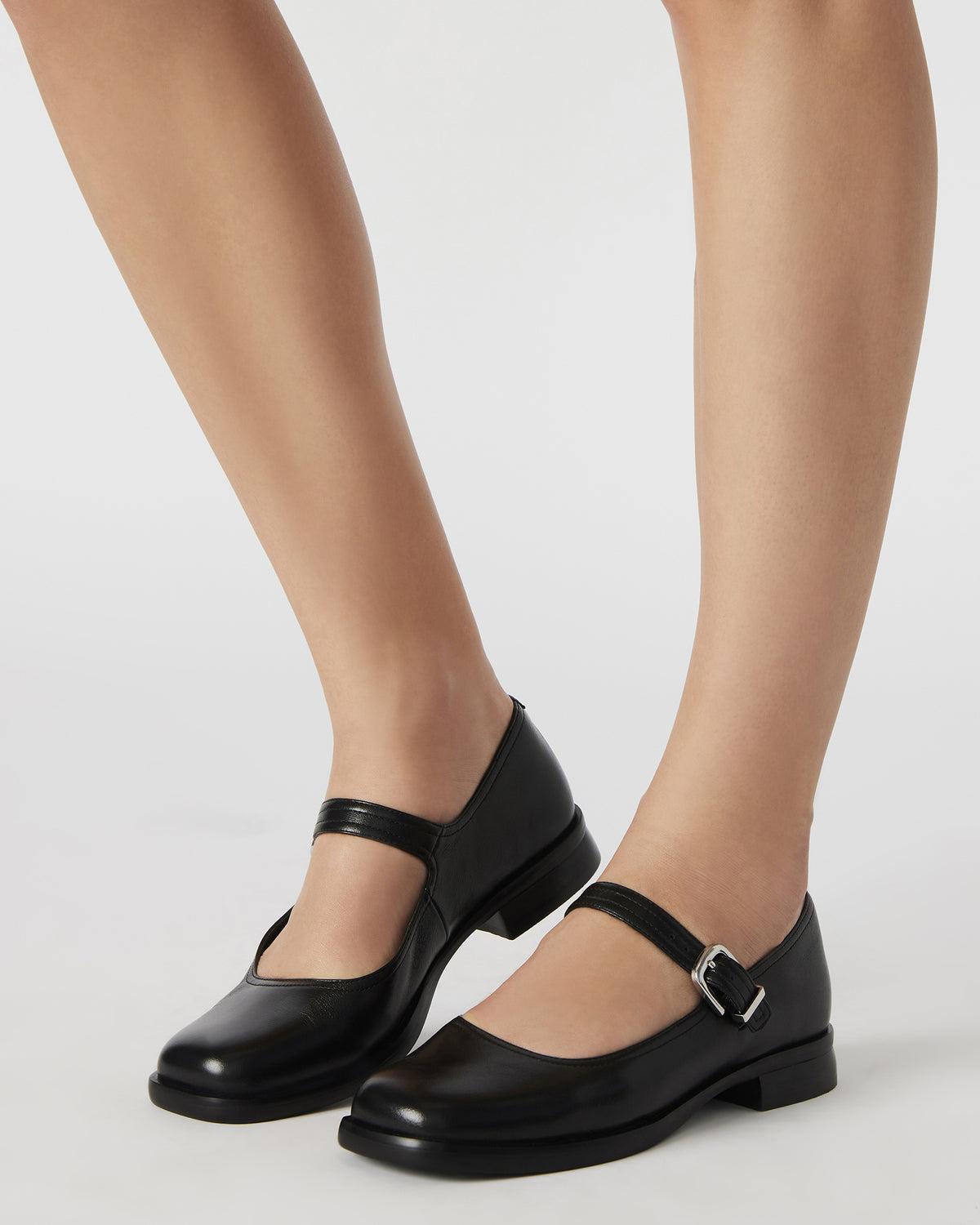 Steve Madden DELANCY Taupe Leather Women's Mary Jane Flats