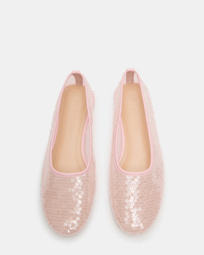 Steve Madden GARCELLE Pink Sequin Women's Ballet Flats
