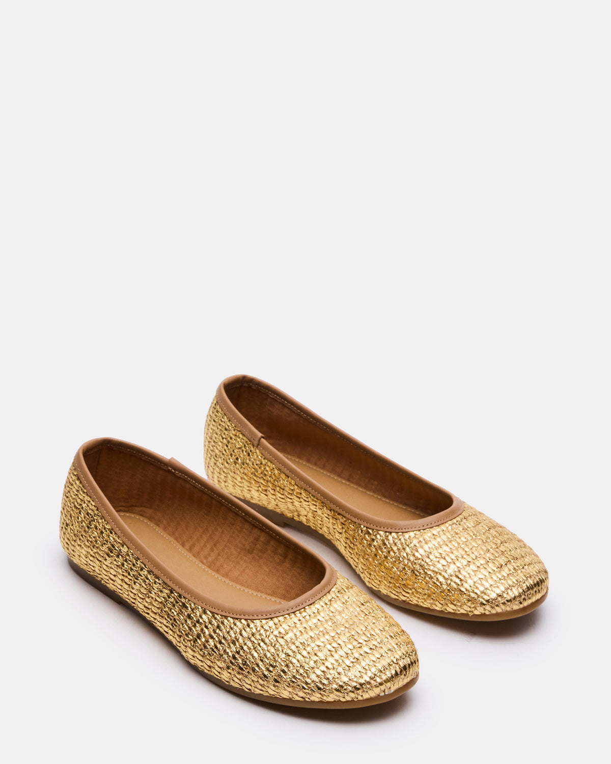 Steve Madden MERLOT Gold Raffia Ballet Women's Flat