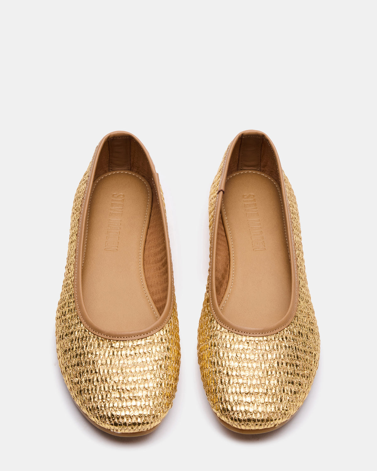 Steve Madden MERLOT Gold Raffia Ballet Women's Flat
