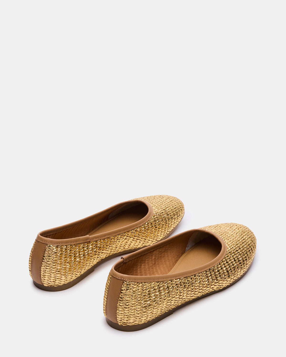 Steve Madden MERLOT Gold Raffia Ballet Women's Flat