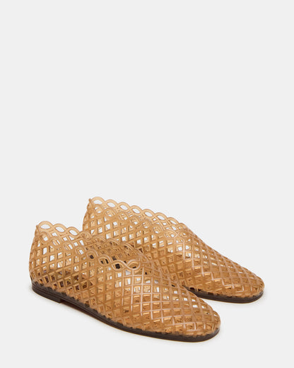 Steve Madden GROVE Tan Square-Toe Jelly Women's Flat