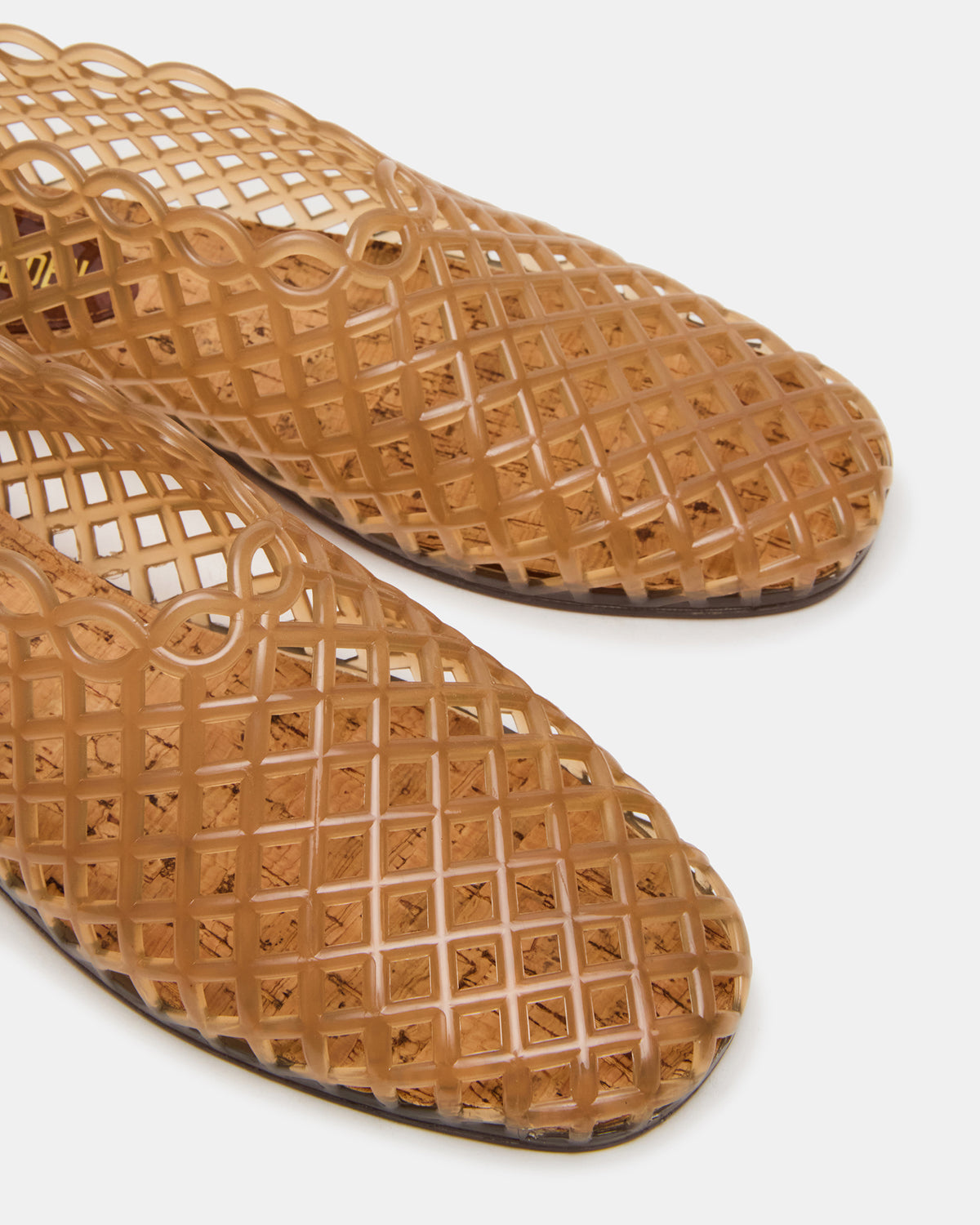 Steve Madden GROVE Tan Square-Toe Jelly Women's Flat