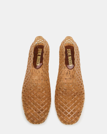 Steve Madden GROVE Tan Square-Toe Jelly Women's Flat