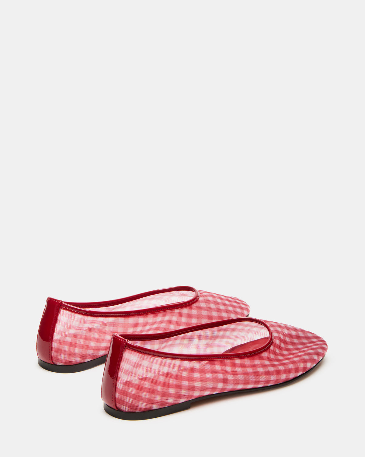 Steve Madden MEADOW Red Gingham Mesh Women's Ballet Flats