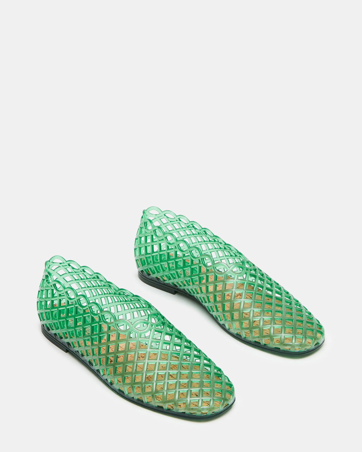 Steve Madden GROVE Green Square-Toe Jelly Women's Flat