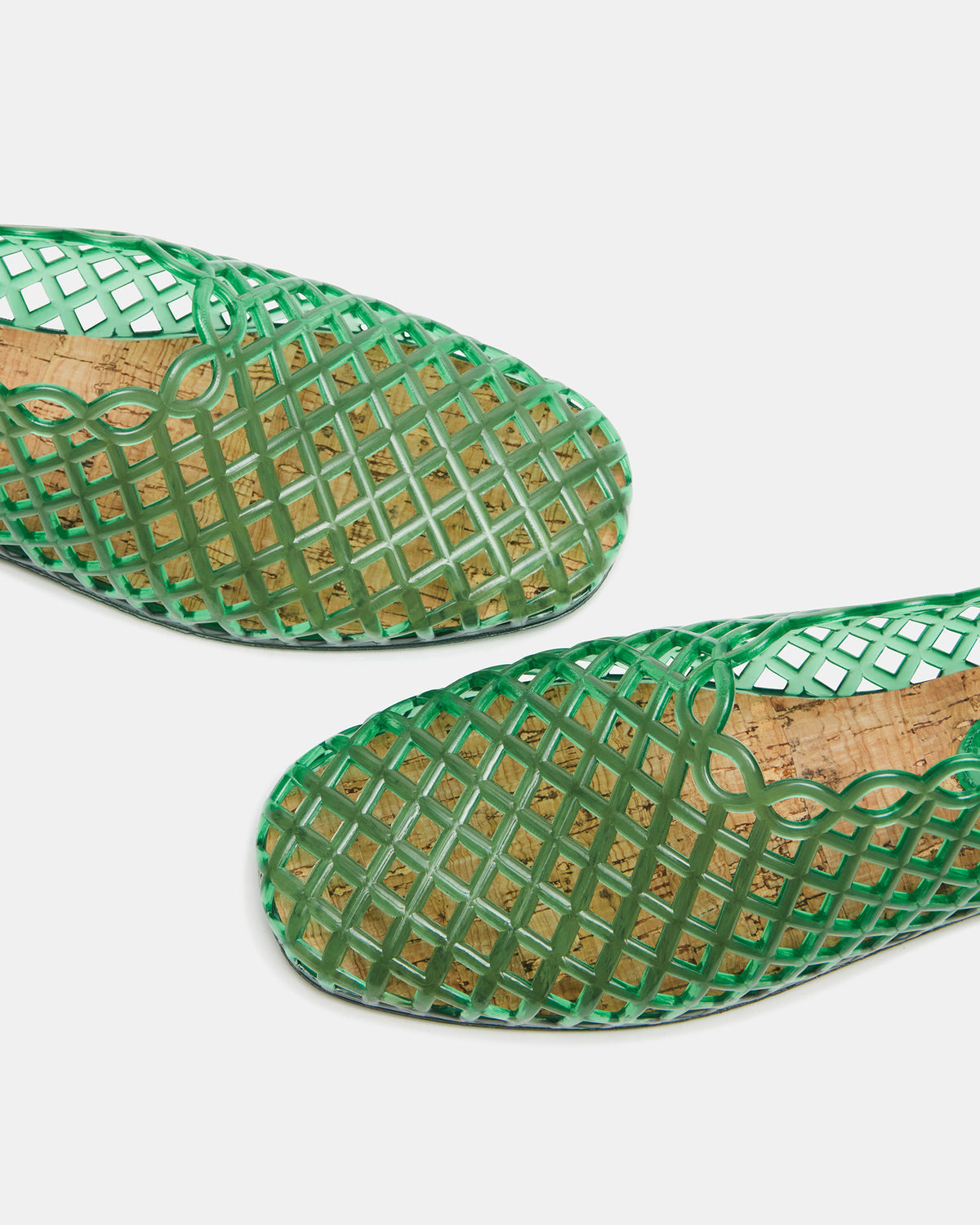 Steve Madden GROVE Green Square-Toe Jelly Women's Flat