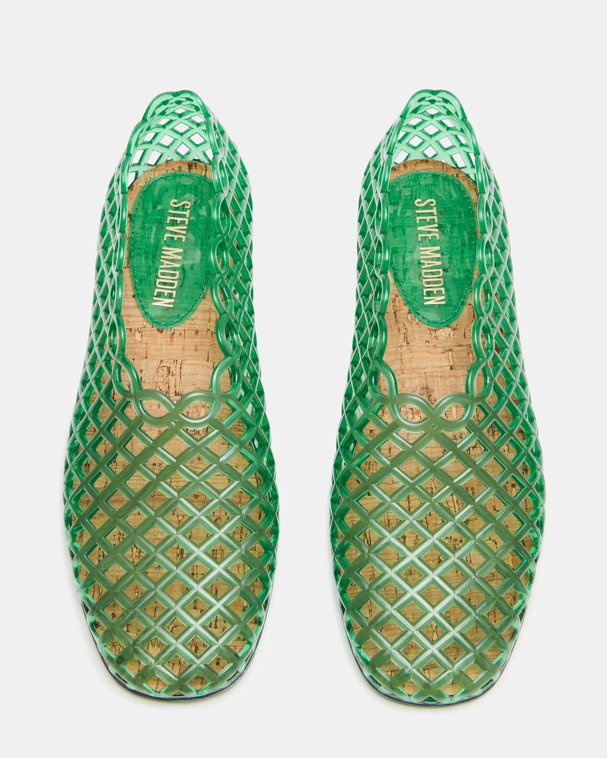 Steve Madden GROVE Green Square-Toe Jelly Women's Flat