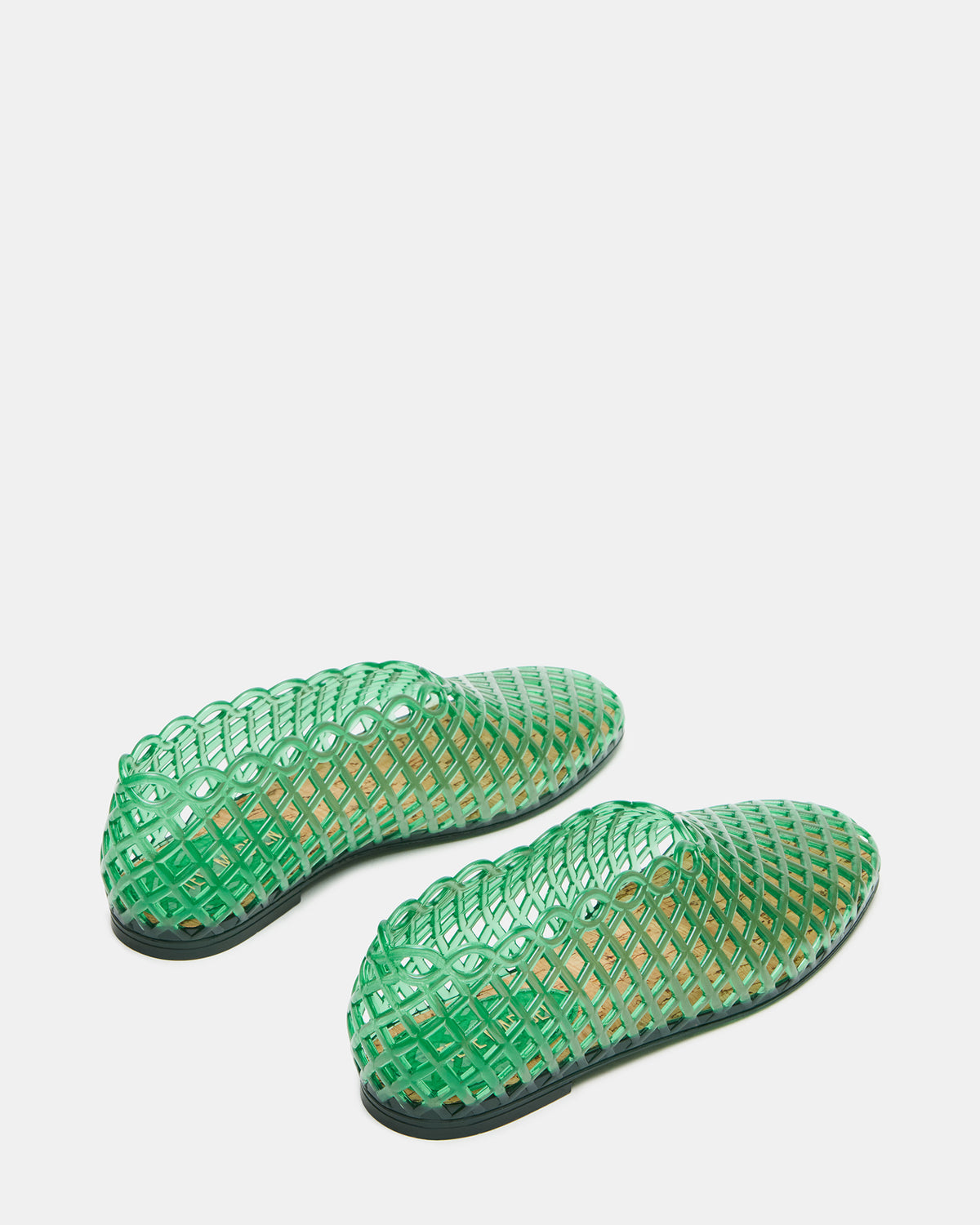 Steve Madden GROVE Green Square-Toe Jelly Women's Flat