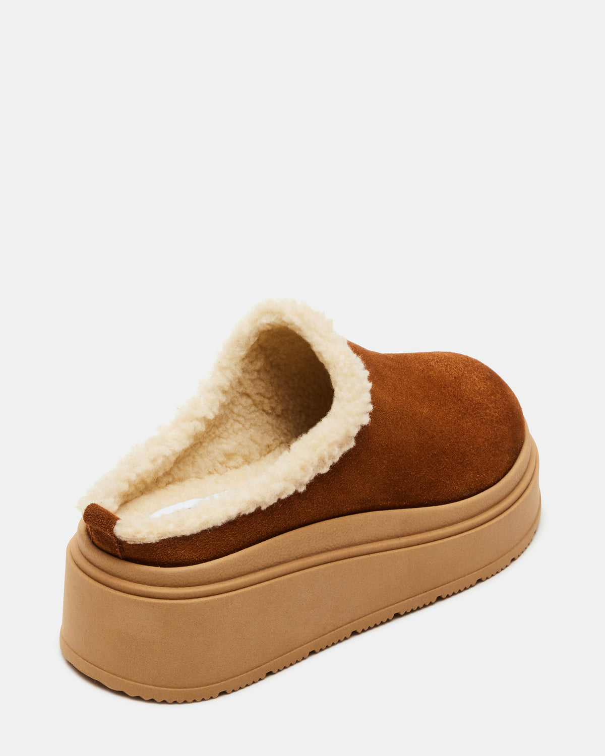 Steve Madden SMORES Tan Suede Faux Fur Slip-On | Women's Flats