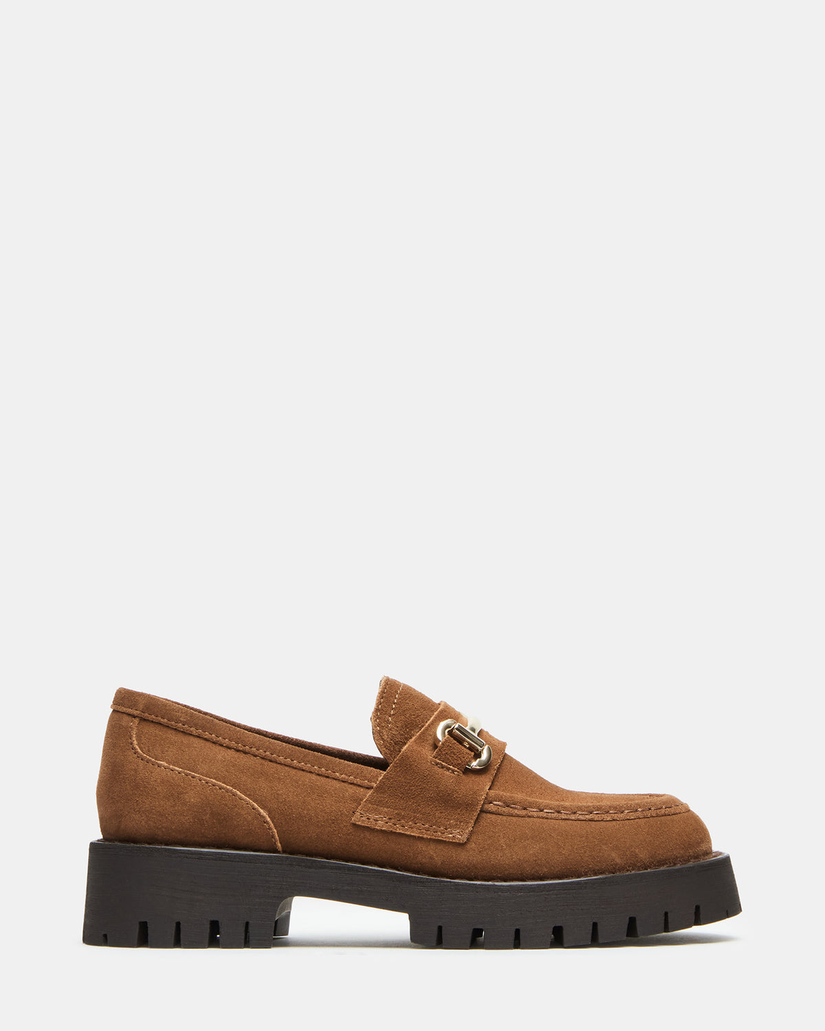 Steve Madden LANDO Cognac Suede Lug Women's Loafer