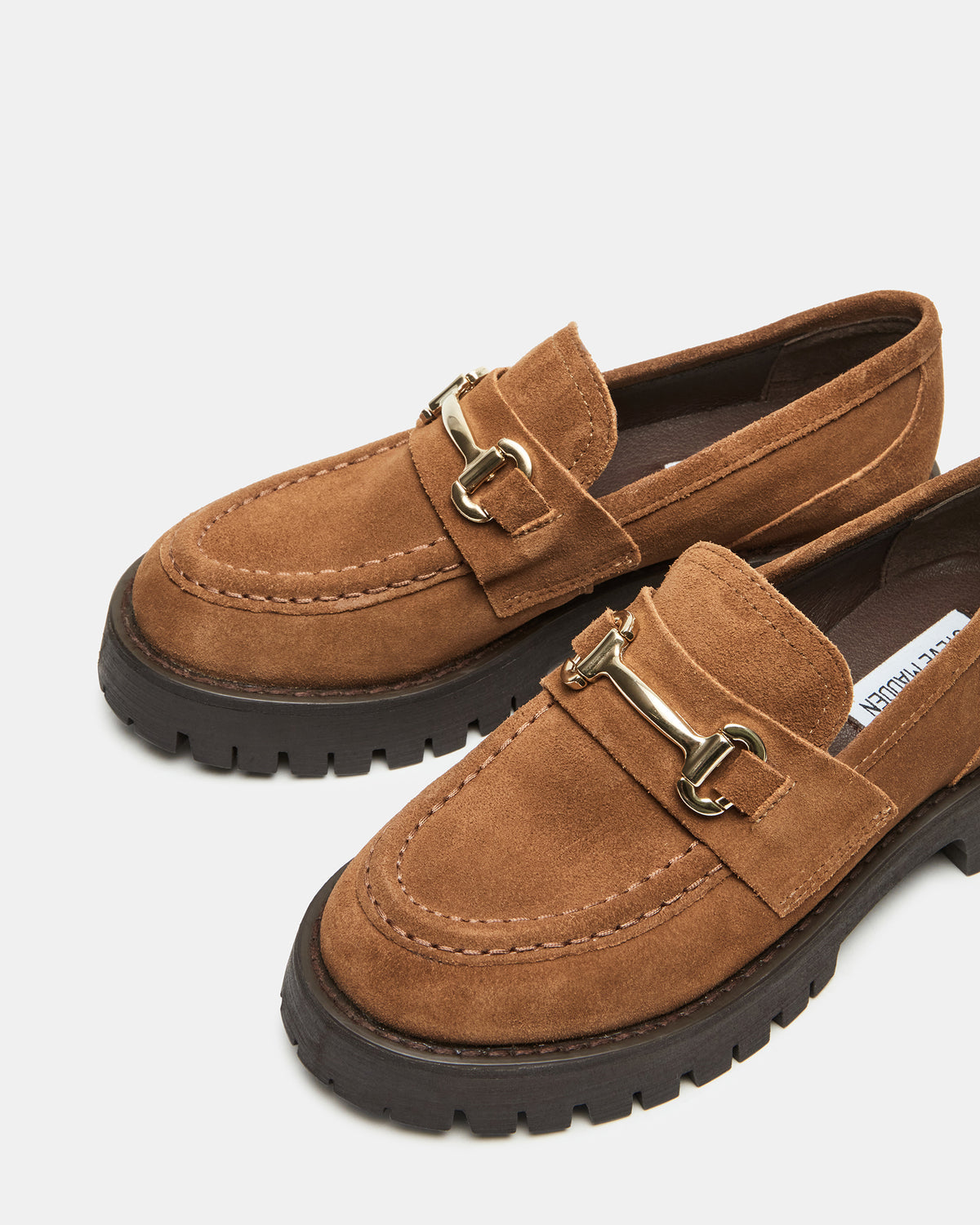 Steve Madden LANDO Cognac Suede Lug Women's Loafer