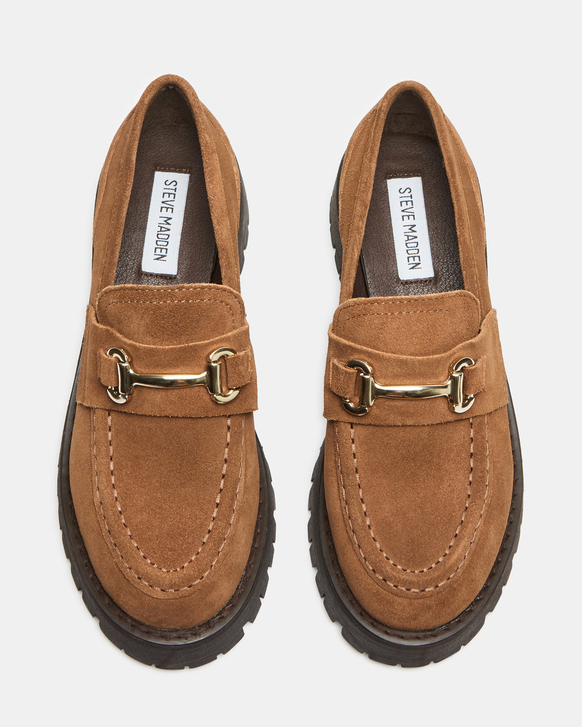 Steve Madden LANDO Cognac Suede Lug Women's Loafer
