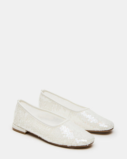 Steve Madden GARCELLE White Sequin Women's Ballet Flats