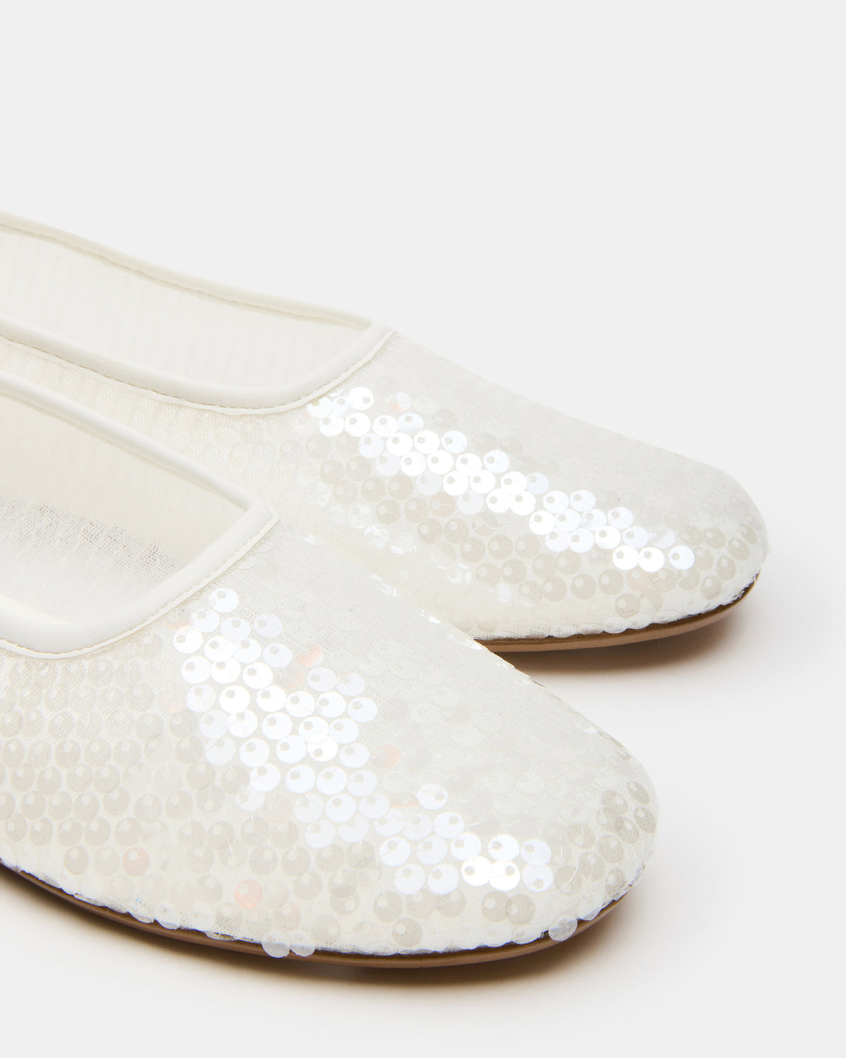 Steve Madden GARCELLE White Sequin Women's Ballet Flats