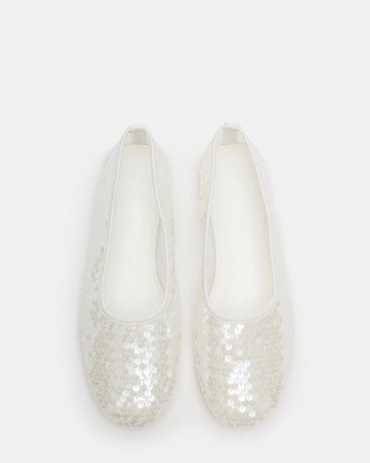 Steve Madden GARCELLE White Sequin Women's Ballet Flats