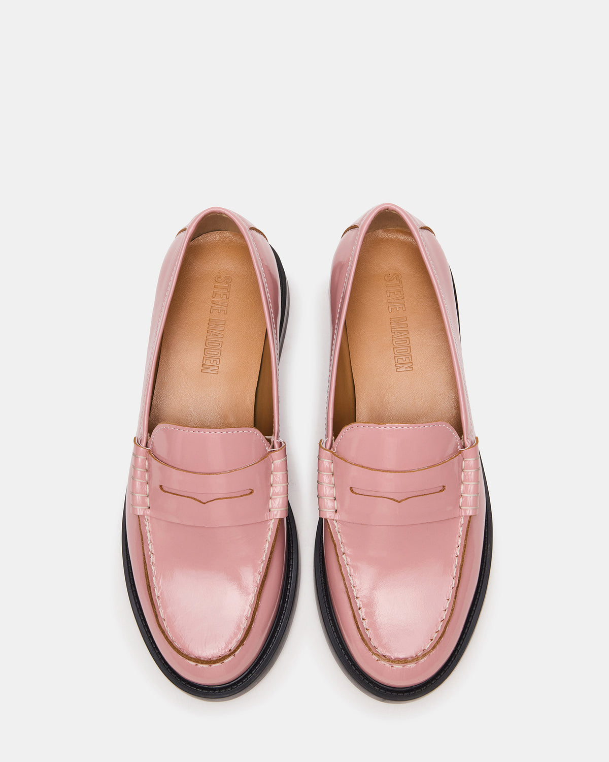 Steve Madden MADISON Light Pink Leather Women's Penny Loafer