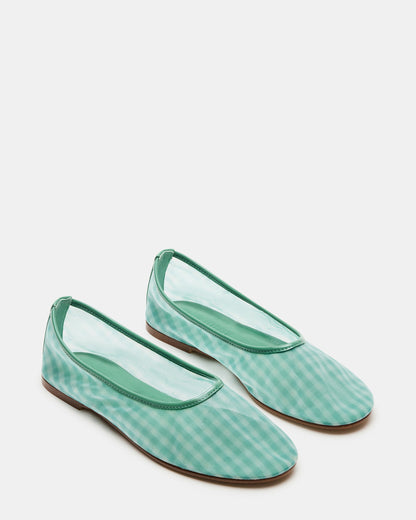 Steve Madden MEADOW Green Multi Mesh Women's Ballet Flats