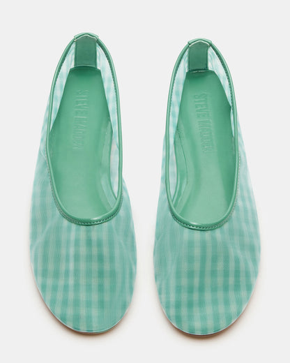 Steve Madden MEADOW Green Multi Mesh Women's Ballet Flats