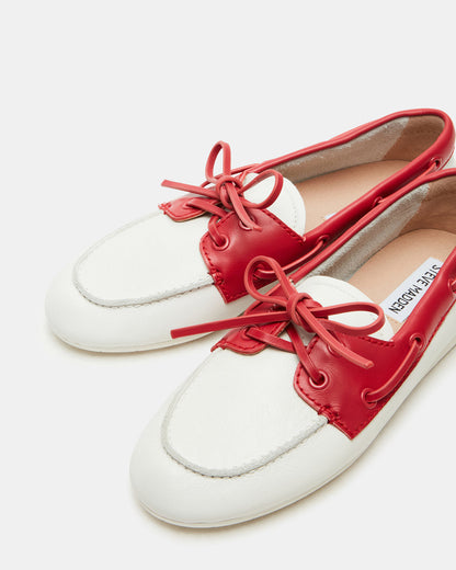 Steve Madden SAG Bone/Red Women's Boat Shoe