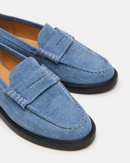 Steve Madden MADISON Denim Fabric Women's Penny Loafer