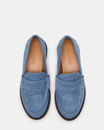 Steve Madden MADISON Denim Fabric Women's Penny Loafer