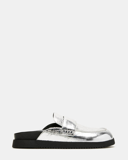 Steve Madden SKIPPER Silver Metallic Women's Slip-On Mule