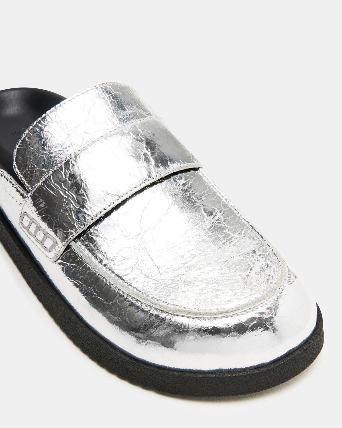 Steve Madden SKIPPER Silver Metallic Women's Slip-On Mule