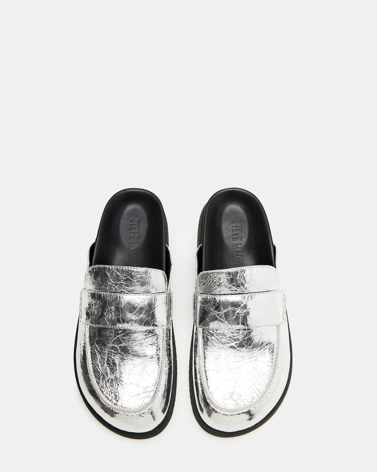 Steve Madden SKIPPER Silver Metallic Women's Slip-On Mule