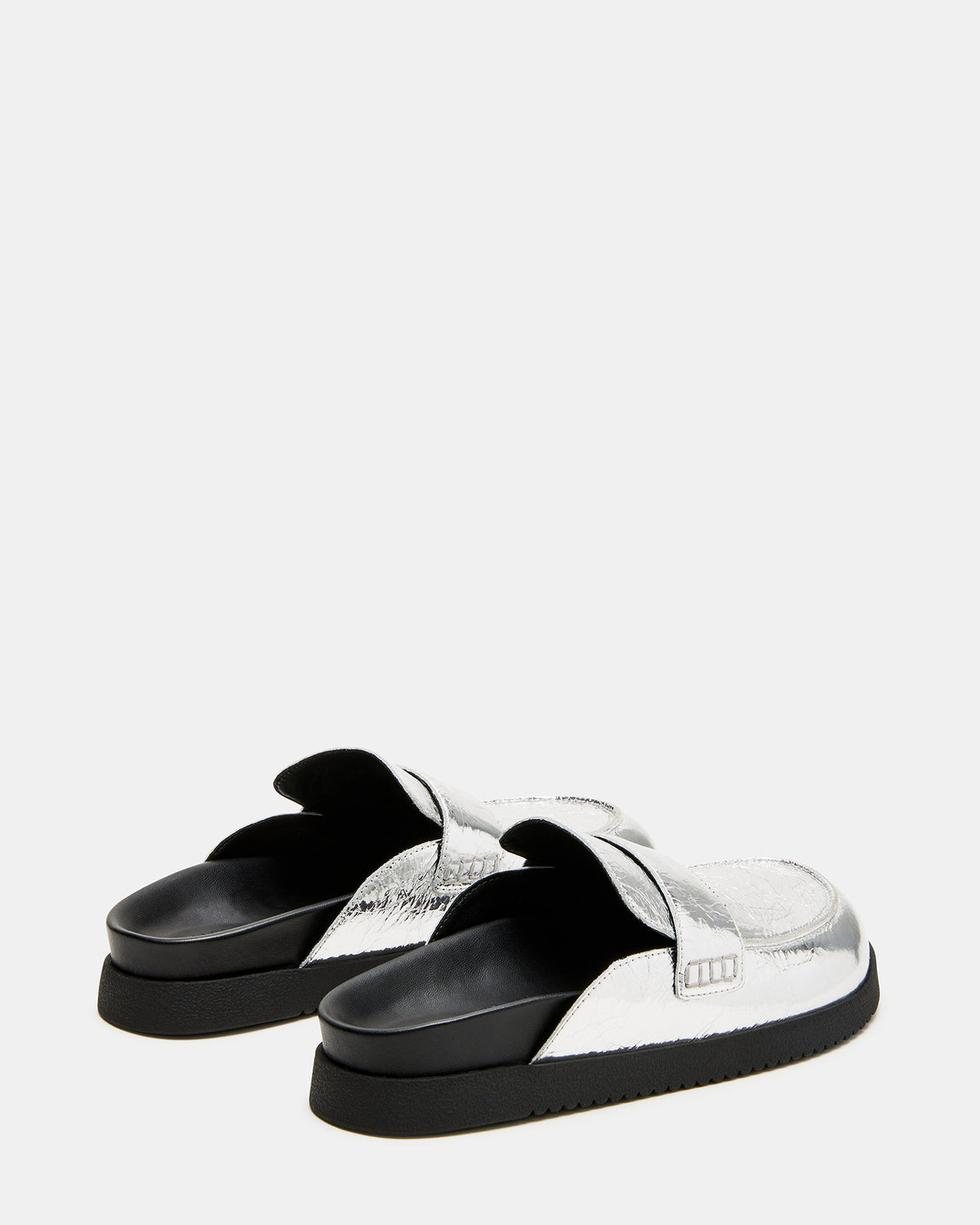Steve Madden SKIPPER Silver Metallic Women's Slip-On Mule