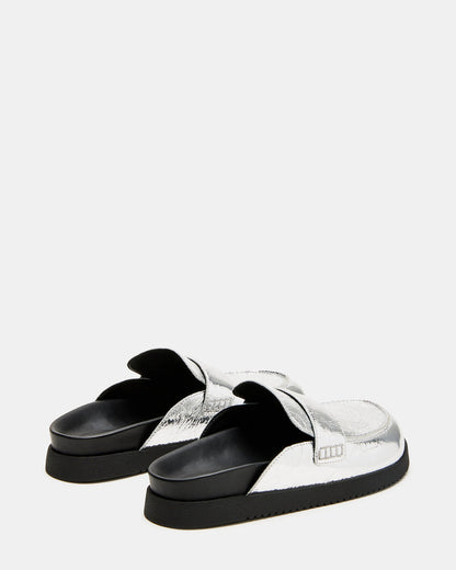 Steve Madden SKIPPER Silver Metallic Women's Slip-On Mule