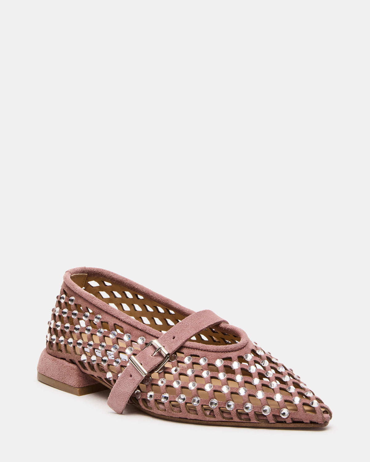 Steve Madden NICO Blush Suede Women's Pointed-Toe Mary Jane Flat