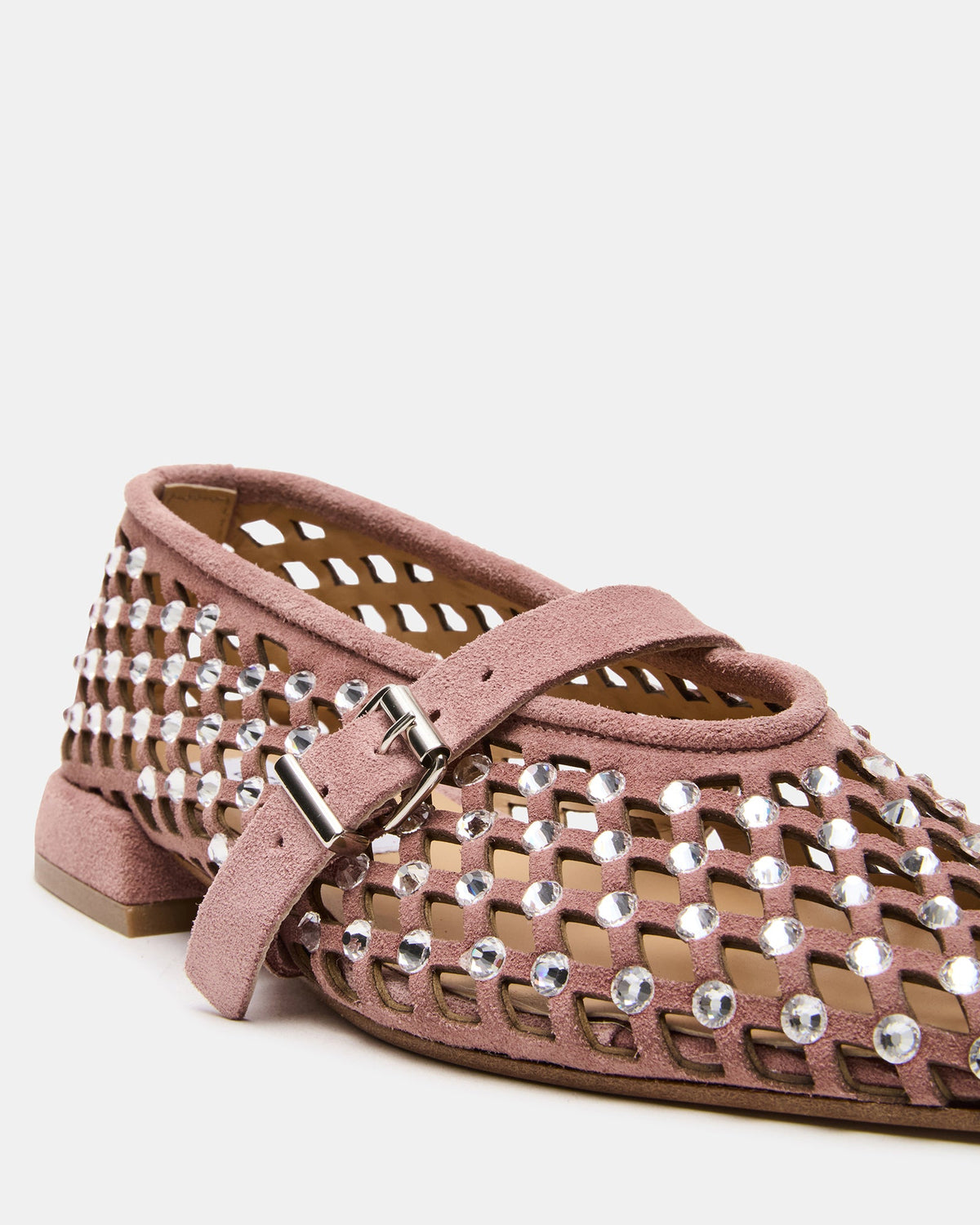 Steve Madden NICO Blush Suede Women's Pointed-Toe Mary Jane Flat
