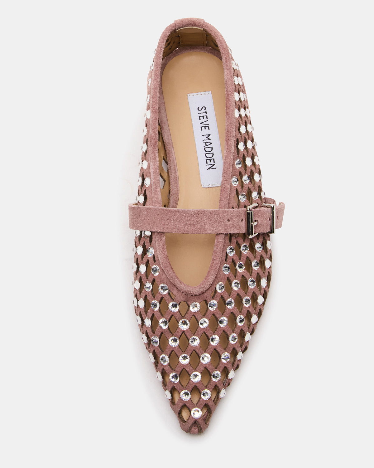 Steve Madden NICO Blush Suede Women's Pointed-Toe Mary Jane Flat