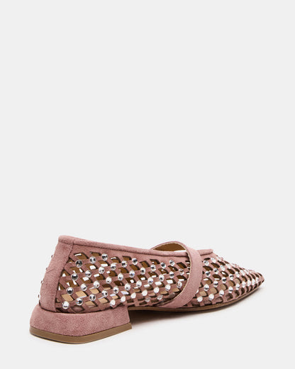 Steve Madden NICO Blush Suede Women's Pointed-Toe Mary Jane Flat