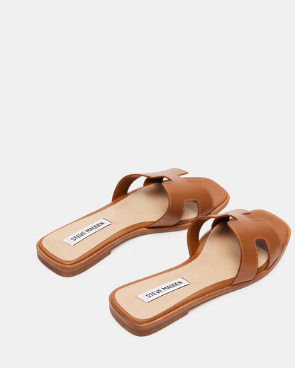 Steve Madden HADYN Cognac Leather Sandal | Women's Designer Sandals