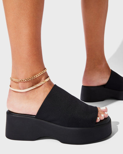 Steve Madden SLINKY30 Black Women's Platform Sandal