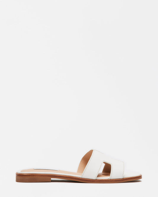 Steve Madden HADYN White Leather Sandal | Women's Designer Sandals