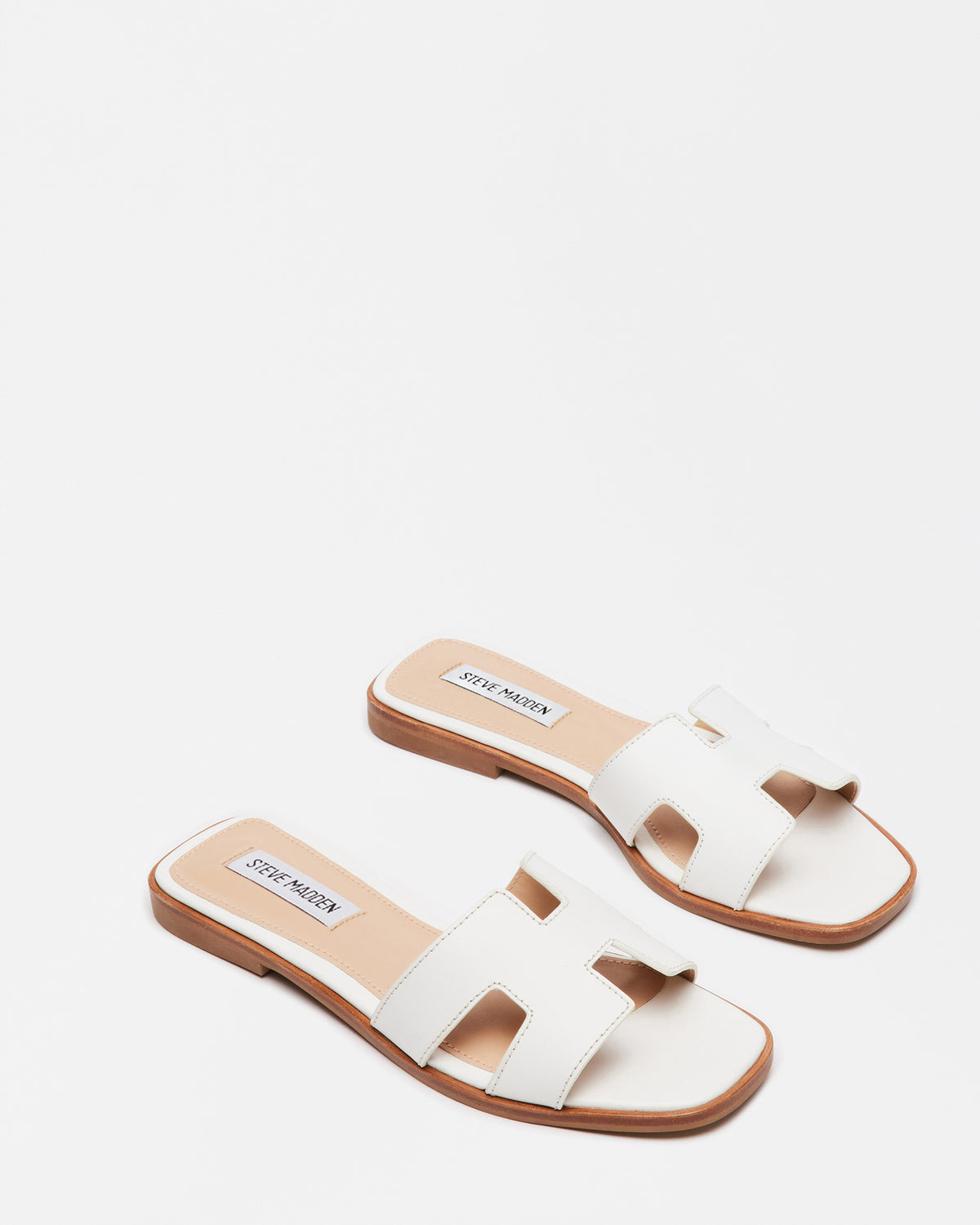 Steve Madden HADYN White Leather Sandal | Women's Designer Sandals
