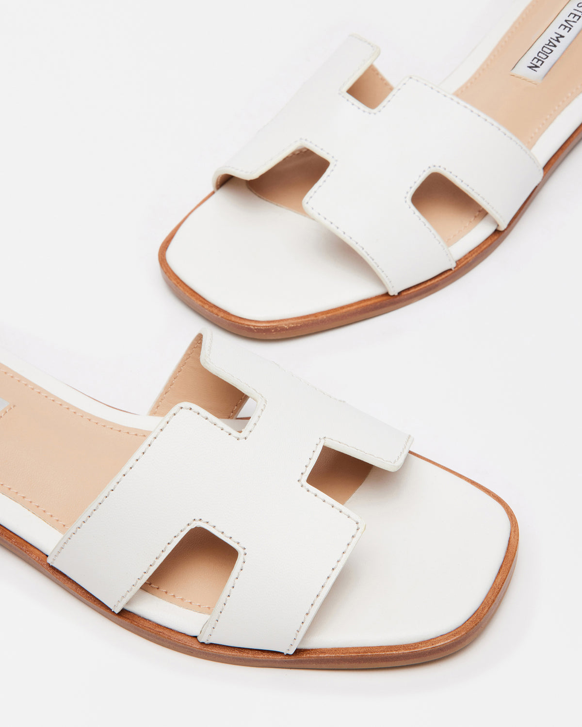 Steve Madden HADYN White Leather Sandal | Women's Designer Sandals