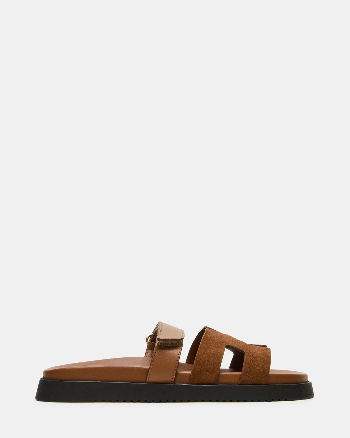 Steve Madden MAYVEN Camel Suede Flatform Slide Women's Sandal
