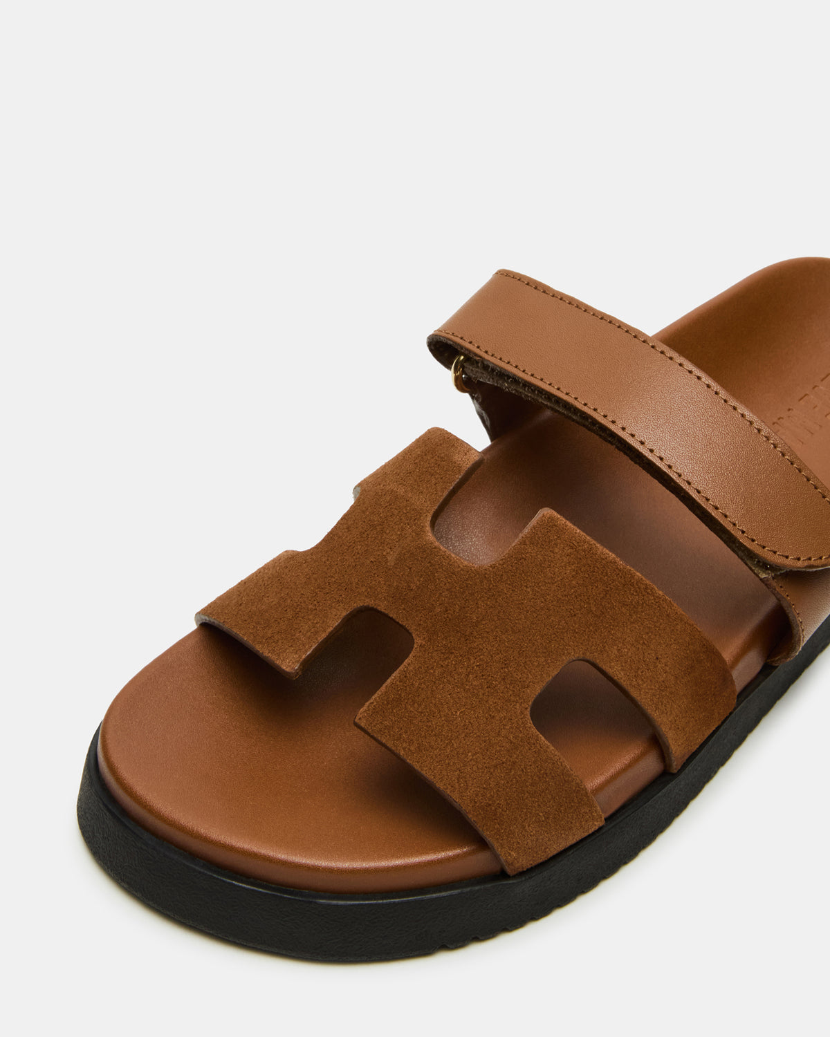 Steve Madden MAYVEN Camel Suede Flatform Slide Women's Sandal