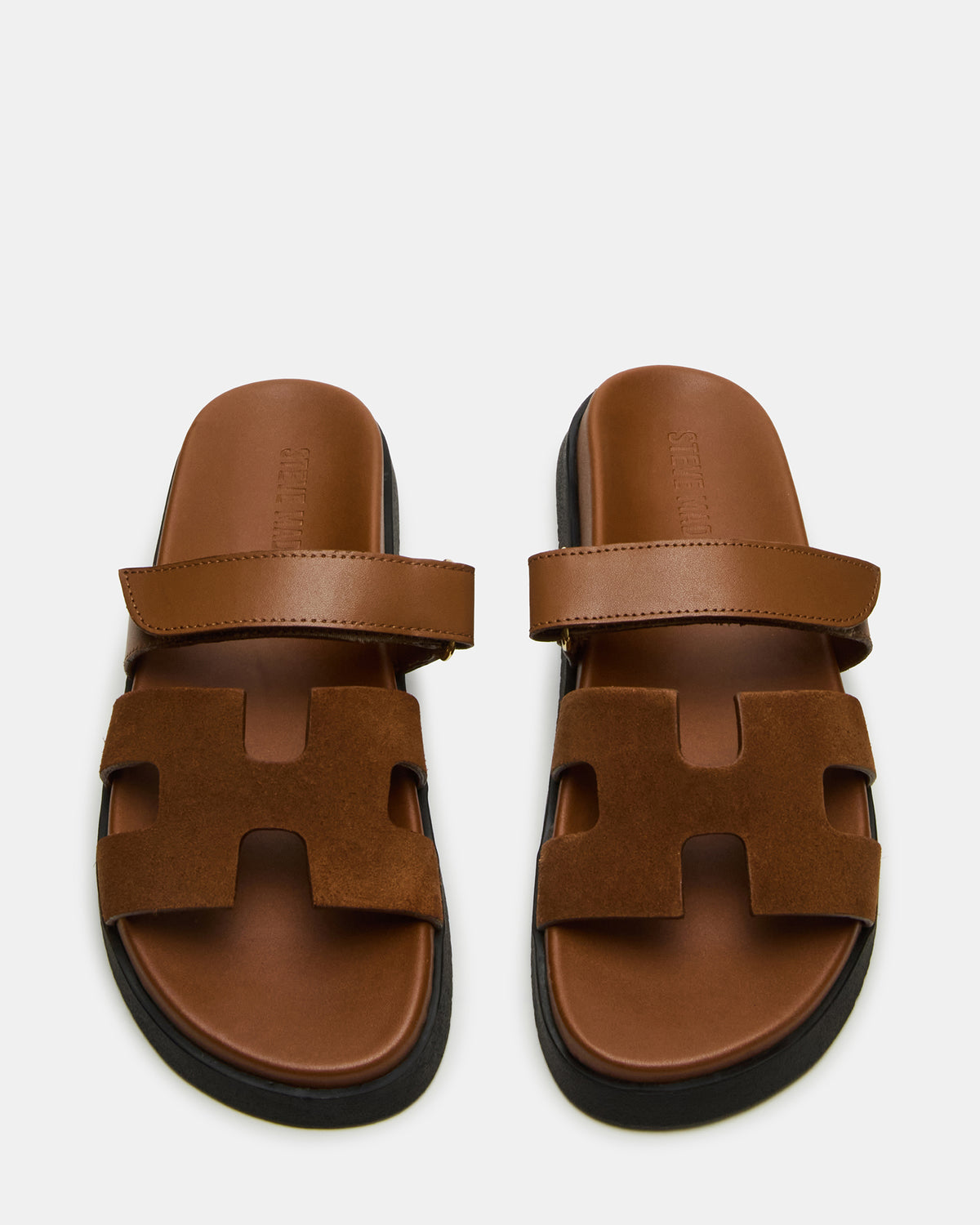 Steve Madden MAYVEN Camel Suede Flatform Slide Women's Sandal