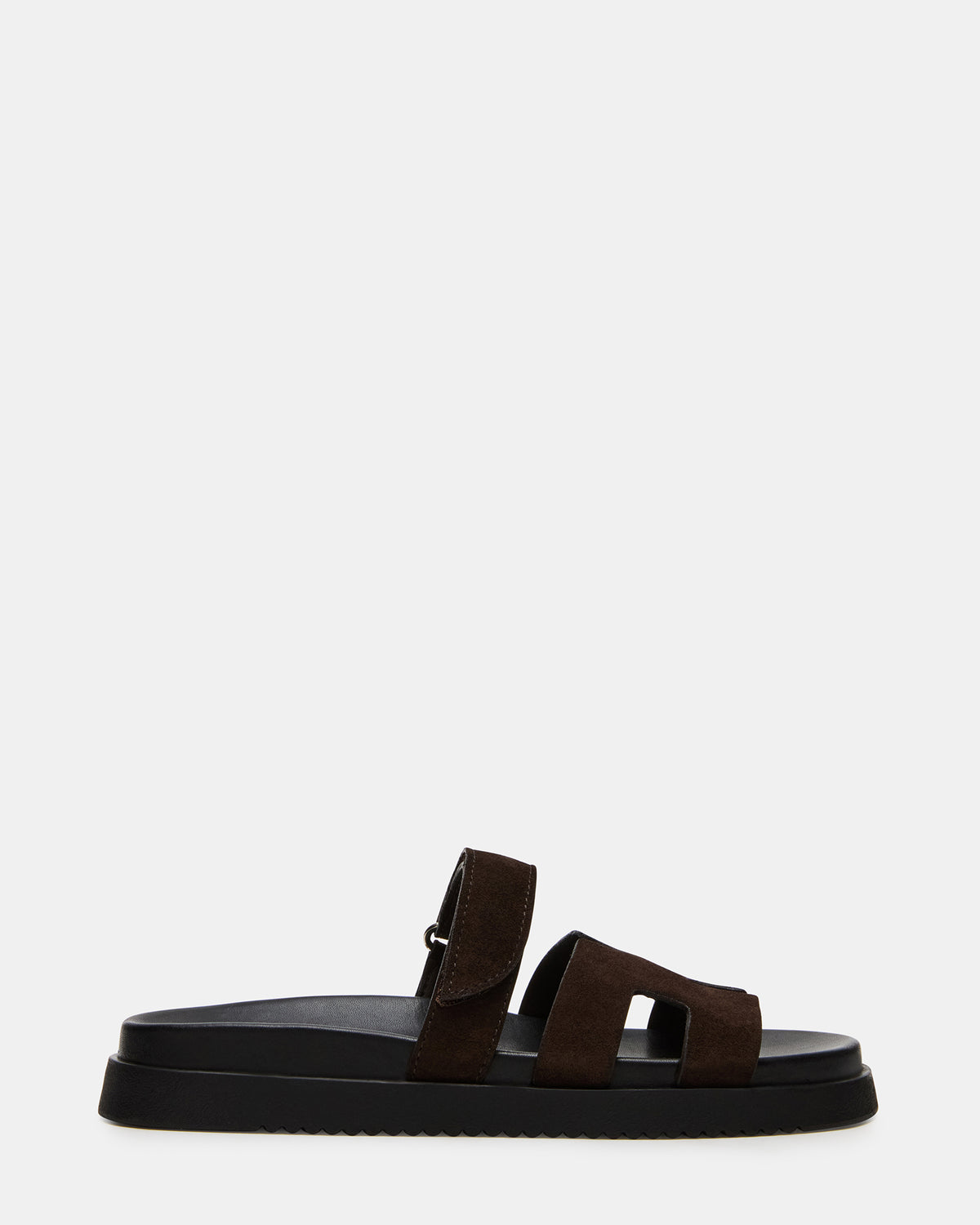 Steve Madden MAYVEN Chocolate Brown Suede Flatform Slide Women's Sandal
