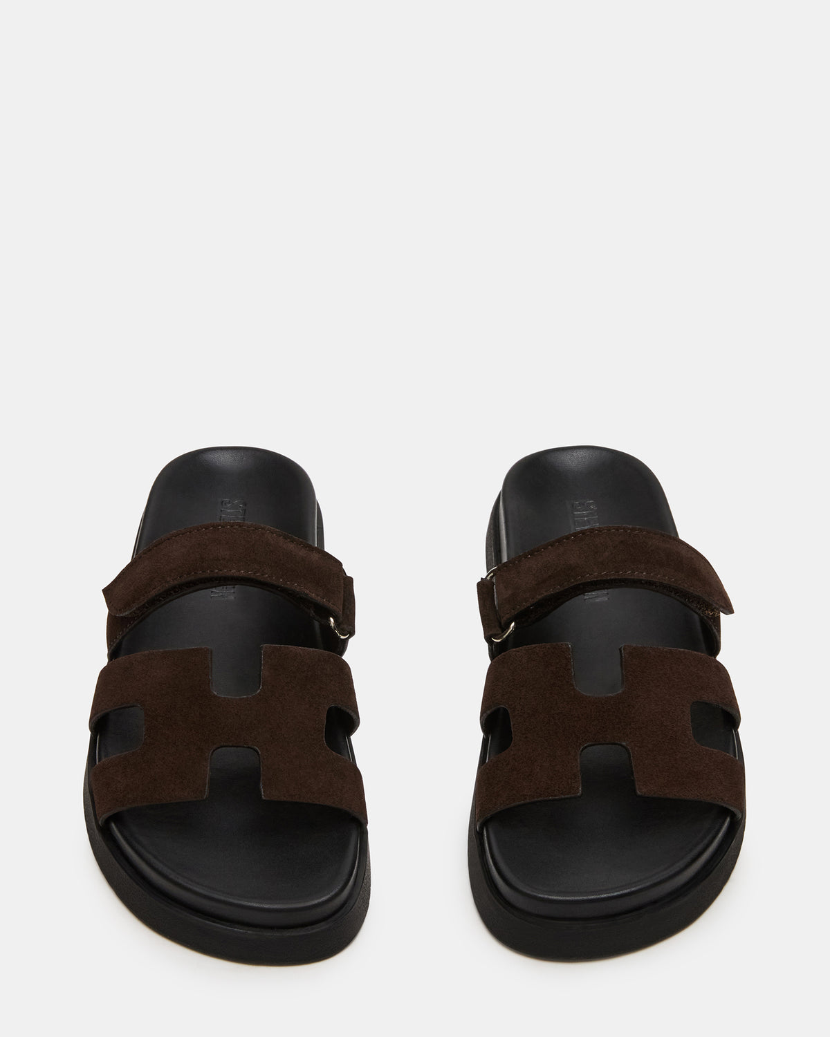 Steve Madden MAYVEN Chocolate Brown Suede Flatform Slide Women's Sandal